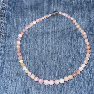 Pastel Pink Multicolor Beaded Necklace for Women